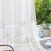 Extra Wide Outdoor Sheer Curtain Breathable Waterproof Voile Mesh Screen Lightweight Privacy Netting for Yard Patio Porch Balcony Pergola