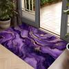 1pc, 2D Flat Printing Purple Golden Fluid Texture Entrance Mat, Non-Slip Machine Washable Easy Clean Polyester Carpet, Suitable for Home And Outdoor D