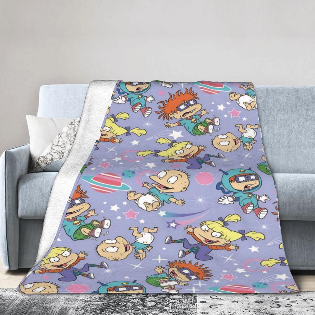 Rugrats Angelica Pickles Pattern Blanket Soft Fluffy Plush Throw Blanket For Living Room Camping Flannel Bedspread Bed Cover