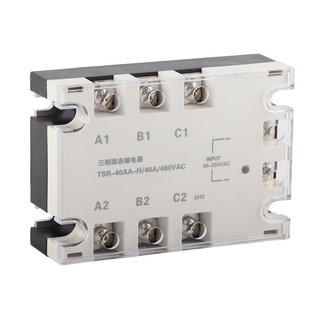 3 Phase 40A AC AC Solid State Relay SSR Input 90‑250VAC Load 24‑480VAC TSR‑40AA H