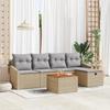 VidaXL 6-piece Garden Sofa Set with Beige Cushions Poly Rattan 3359560