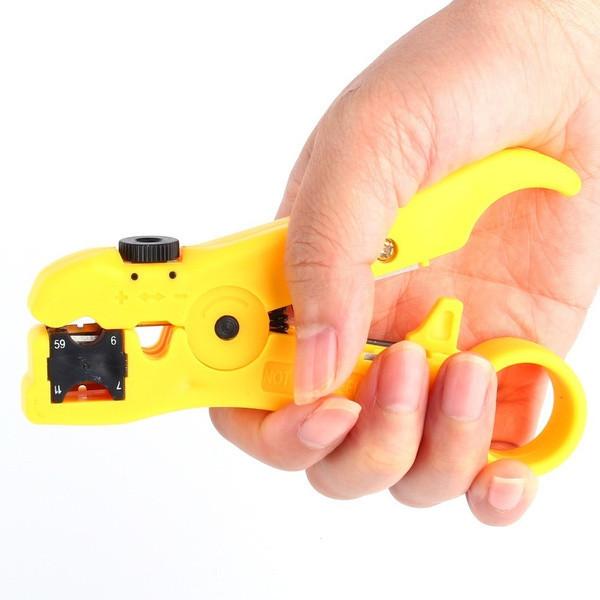 Rotary Coax Coaxial Cable Wire Cutter Stripping Tool Rg59 Rg6 Rg7 Stripper Rg11
