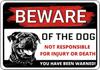 Beware of The Dog  Rottweiler You Have Been Warned Aluminum Sign  Outdoor Yard Warning Perfect for Fence Yard  Home Dec