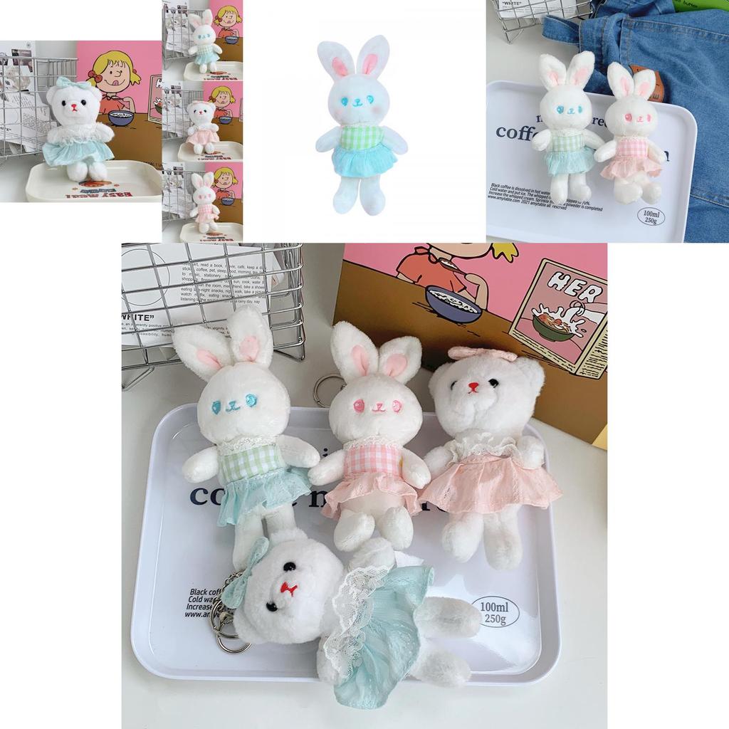 Adorable Plush Rabbit Keychain Soft Pp Cotton Stuffed Animal Cute Hanging Doll