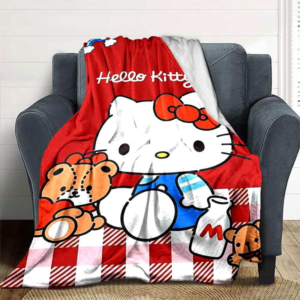 1pc Hello Kitty blanket Lightweight Flannel Throw for Sofa Bed Travel Camping Livingroom Office Couch Chair