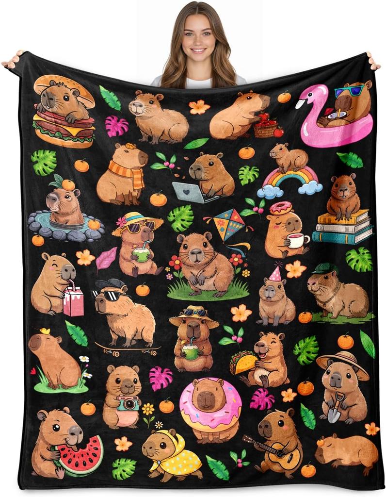 Capybara Blanket for Girls Boys, Capybara Gifts for Girls, Ultra Soft Throw Blanket for Room Decor Bedding 40"x50"