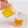 SEWACC Bierkrug Schlüsselanhänger, Set mit 4 Stück, Acryl und Edelstahl, Mehrfarbig, Taschenanhänger, Band, 4x3x3cm, Klein, Leicht, Niedliche Mini-Bierkrüge, Auto