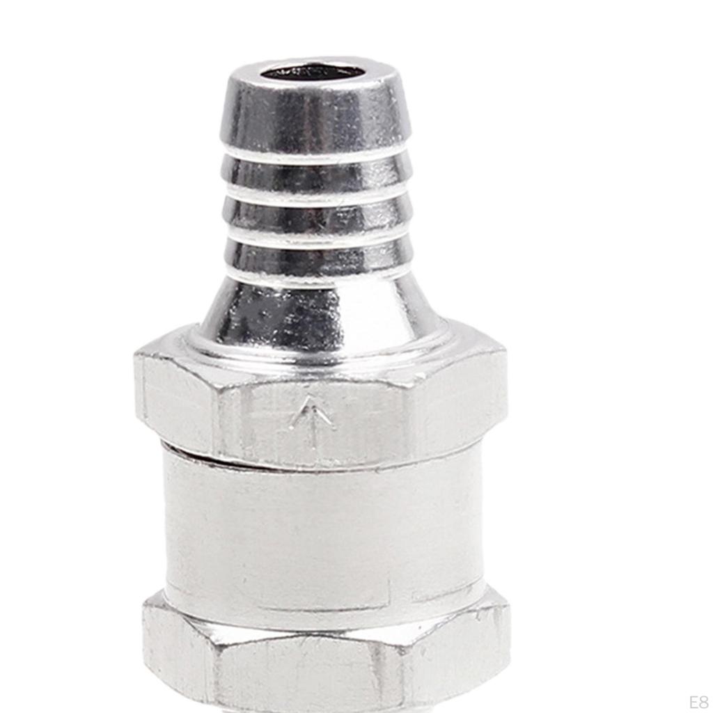 2 Pieces Check Valve with 4 Hose Clamps Clips Aluminum Alloy Auto Accessories for Fuel Line Oil