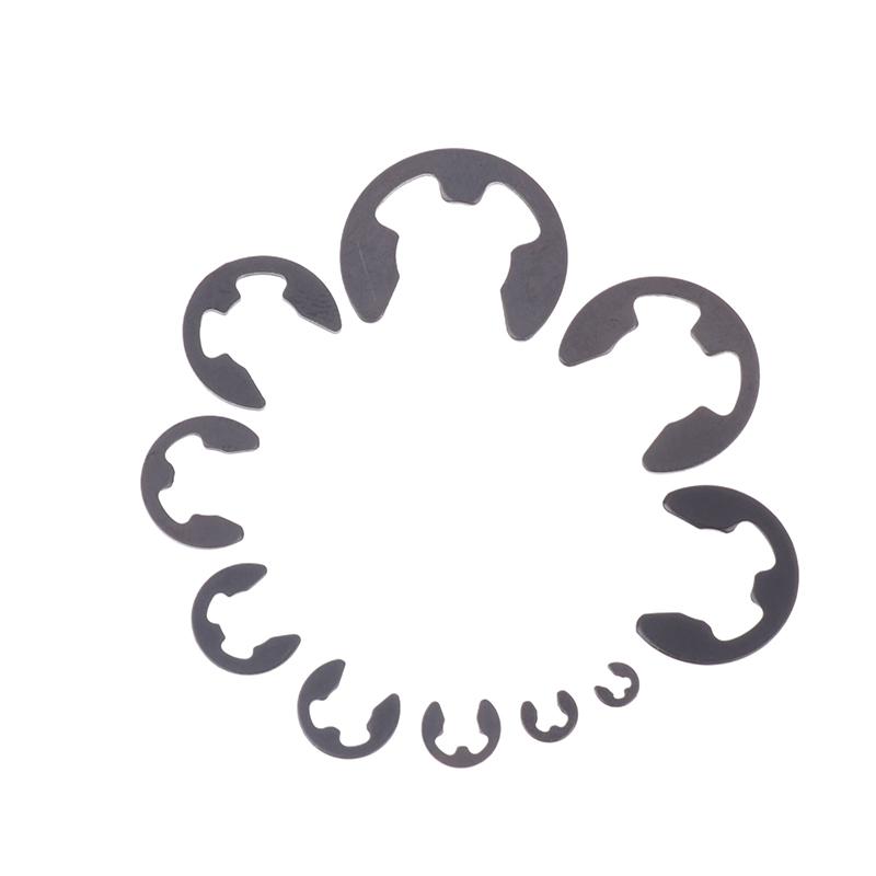 120PCS Black Stainless Steel Retaining Circlip Set Snap Ring E-Clip Washer Assortment For Shaft Fastener M1.5-M10