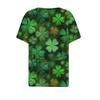 Women's T Shirt Tee Print Button Short Sleeve Daily Weekend Fashion Basic V- Neck Regular Top  St. Patrick's Day
