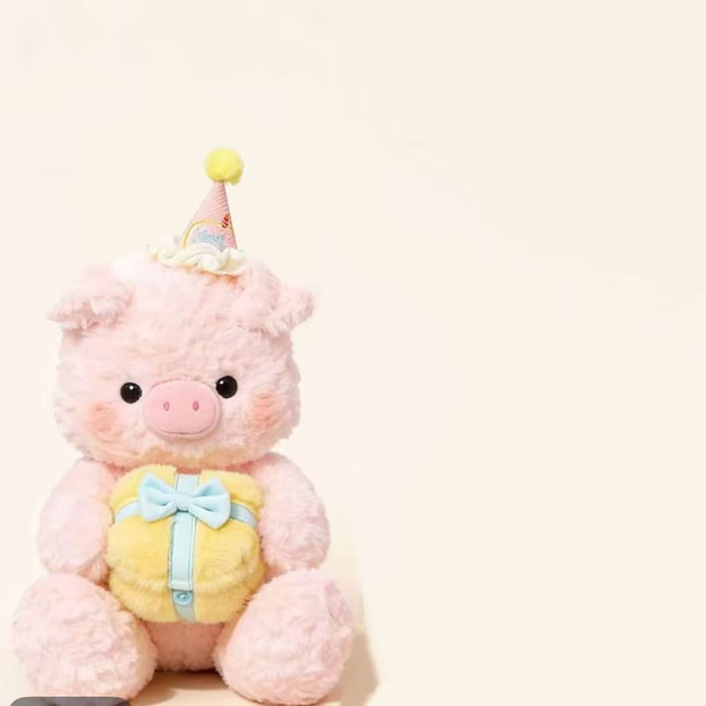 Plush Toy Birthday Hat Bear Elephant Dog Stuffed Pillow For Kids Gift