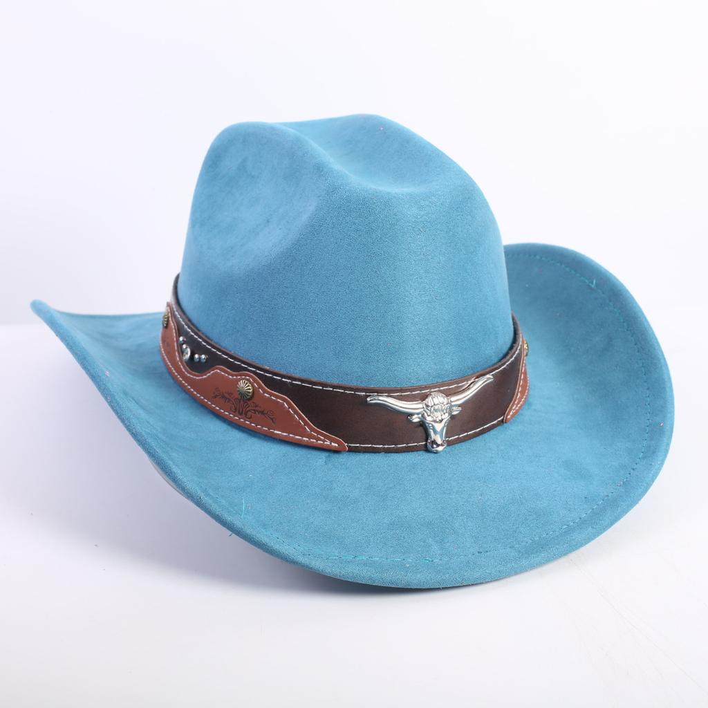 New Color Western Cowboy Hat Men's and Women's Commuting Versatile Simple Wind Wide Brim Top Hat Sun Hat