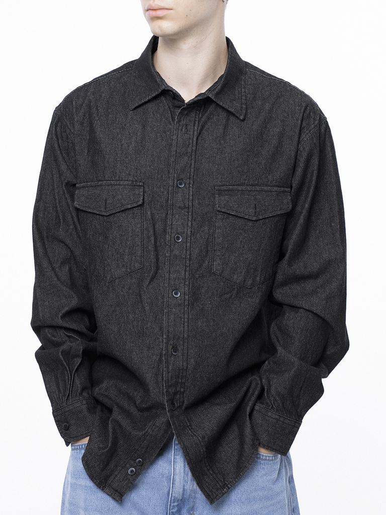 Chaenseseunoi Western Pocket Denim Shirt - Black Indigo /W243Sh03Bkm