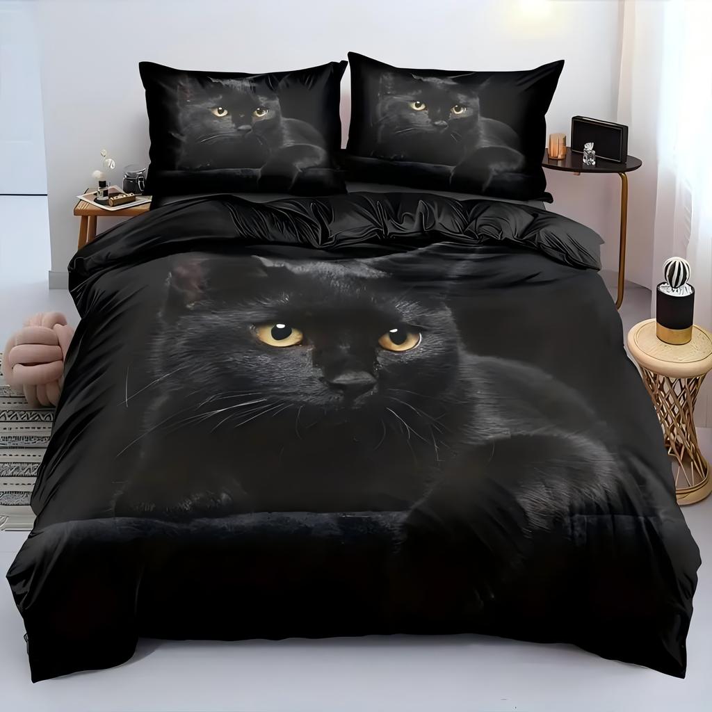 Cute Cat 3d Printed Duvet Cover Pillowcase Soft Bedding Accessories Home Decor Cute Animal Pet Theme For Boys Girls Quilt Covers