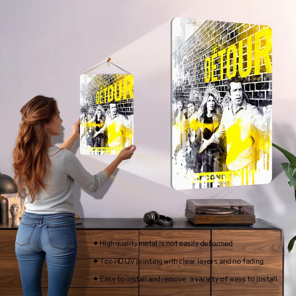 The Detour 1 Sign Classic TV Movie Metal Poster Bathroom Decor Custom Metal Signs for Home Room Wall Art Interior Decoration