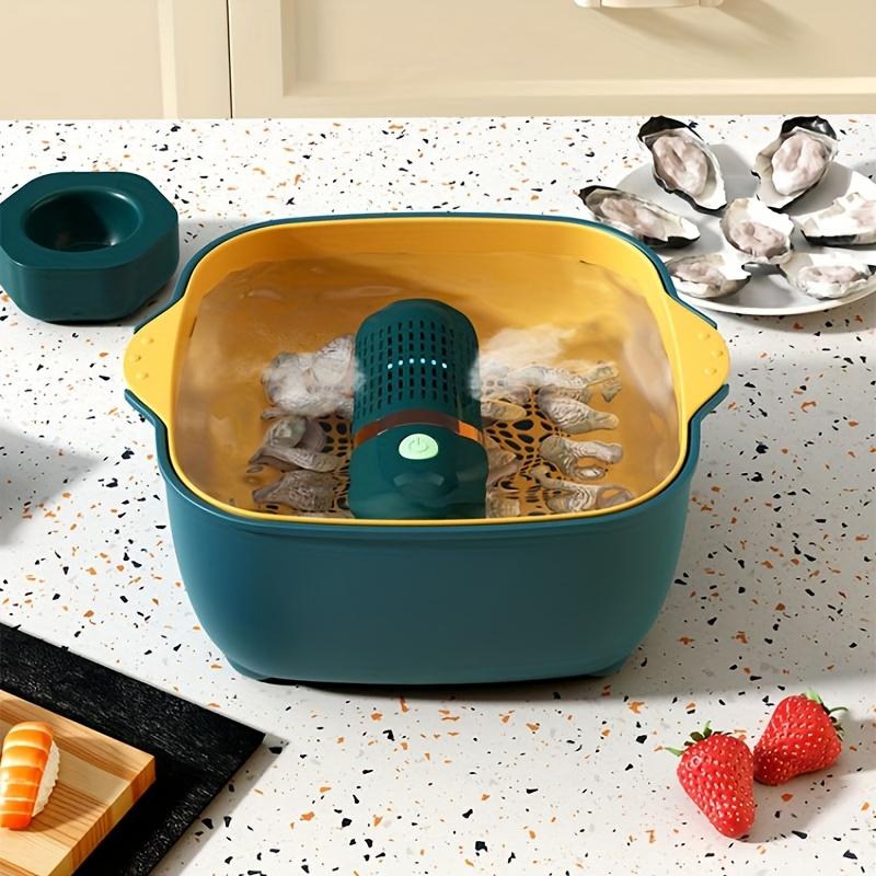 1pc Wireless Rechargeable Fruit Vegetable Washer Titanium Electrode Technology, USB Powered Residue Remover with 3 Cleaning Modes,