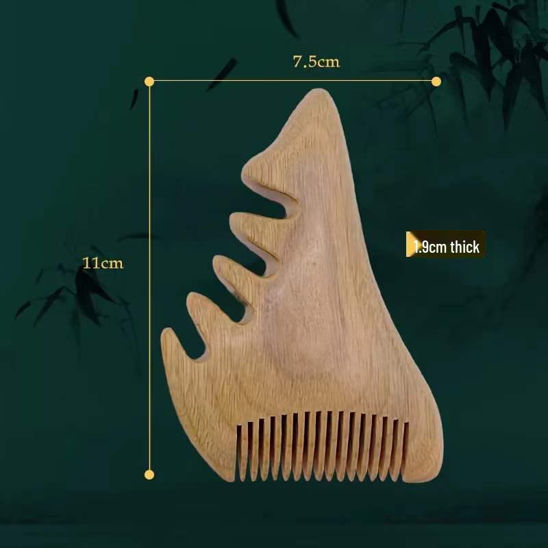 

Многофункциональная массажная расческа из зеленого сандала для гуа ша - гладкие волосы, акупрессура и меридианный массаж в одном