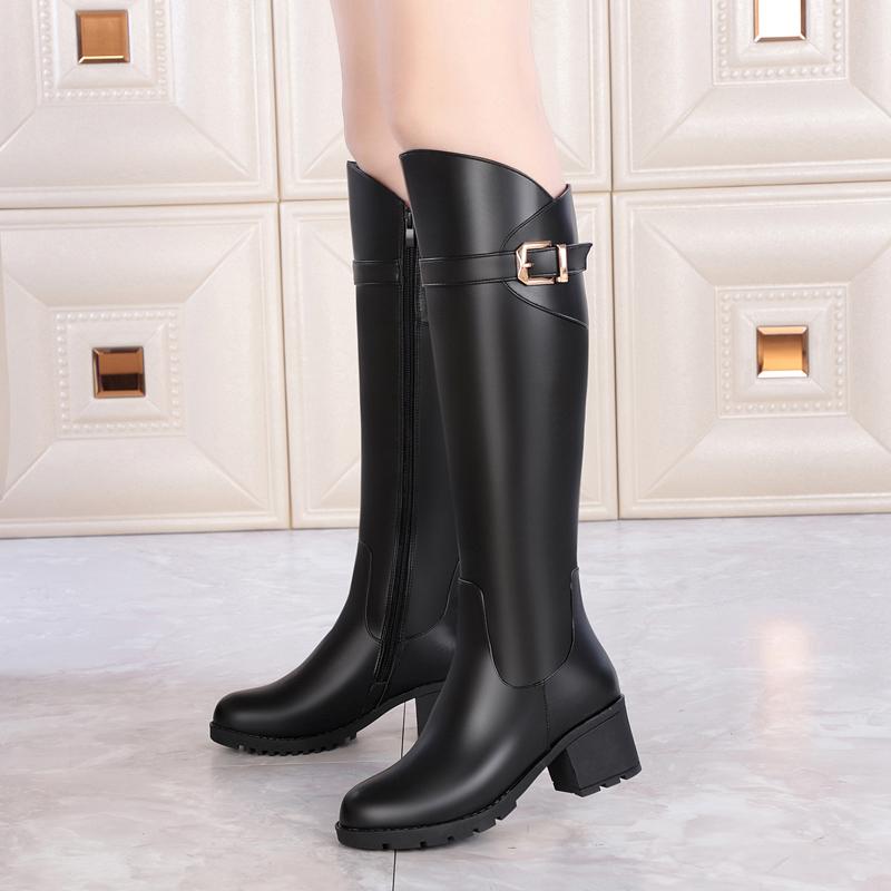 Fashion AIYUQI Women High Boots Genuine Leather 2025 New High-heel Fashion Women Riding Boots Large Size Round Toe Knight Boots Women