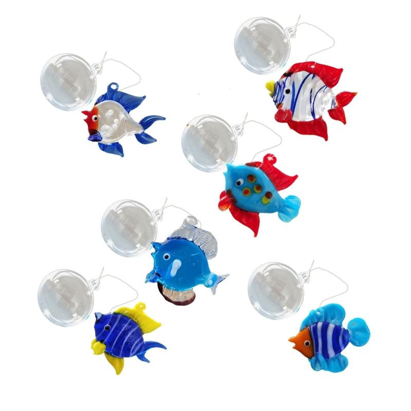 Glass Fish Bubble Window Hangings, Artistic Aquarium Float Decorations X3UC
