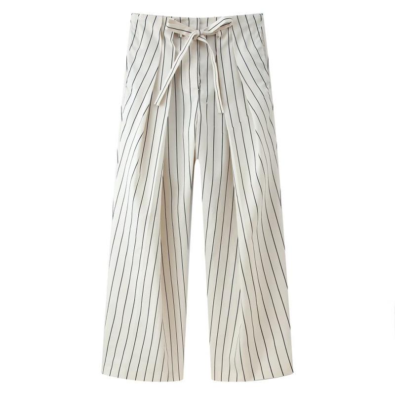 Women's Fashion Striped Fluffy Sleeve Shirt & Pants Set - 2026 Trending Style