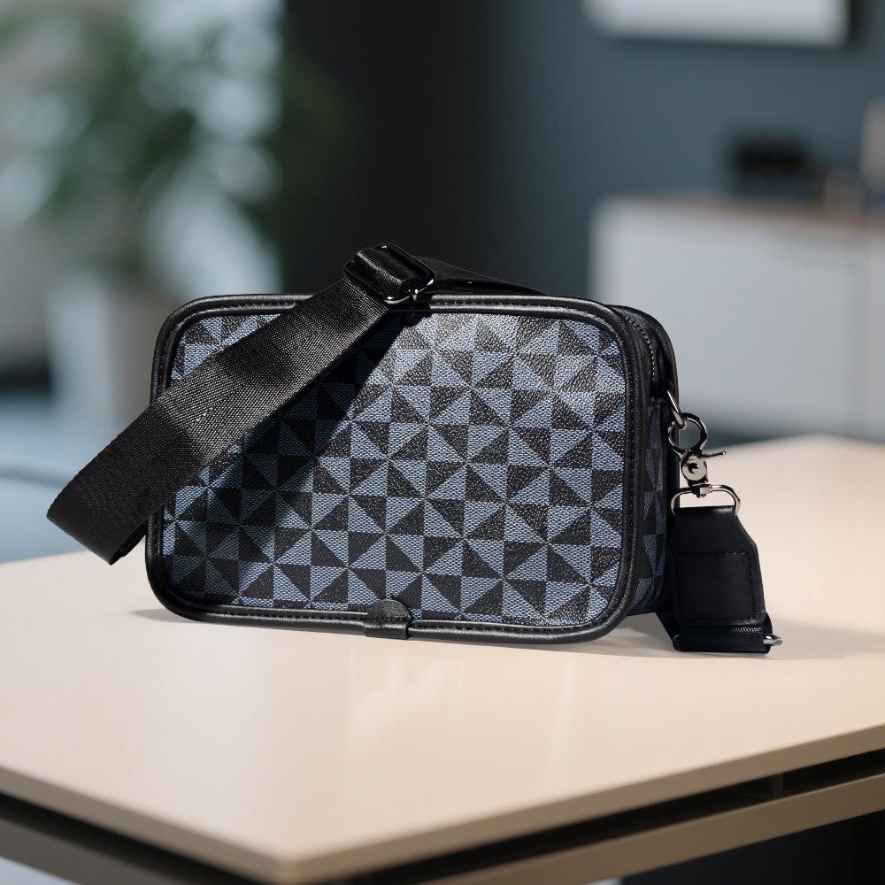 Karierte Herren-Umhängetasche: Trendy koreanische kleine quadratische Messenger-Tasche für den gelegentlichen Arbeitsweg