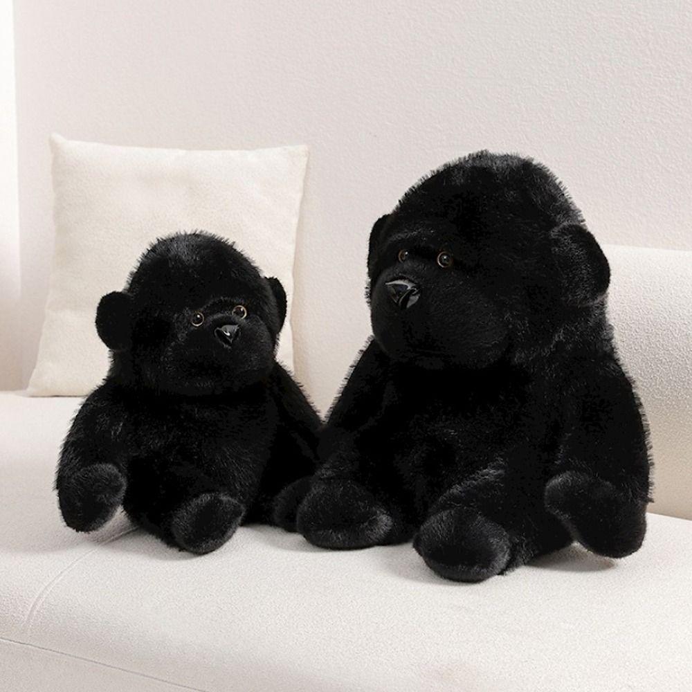 Wild Zoo Black Gorilla Plush Toy Ultra Soft Chimpanzee Plush Doll Stuffed Gorilla Kids Toy