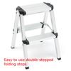 150KG Maximum Load 2 Step Stool Folding Ladder Anti Slip Safety Aluminium Ladder New