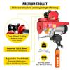 800Kg/1700Lbs Electric Trolley Hoist 1300W Electric Hoist Winch Double 12M/40Ft , Electric Hoist Electric Forklift Steel Pallet Holder Lever Garage