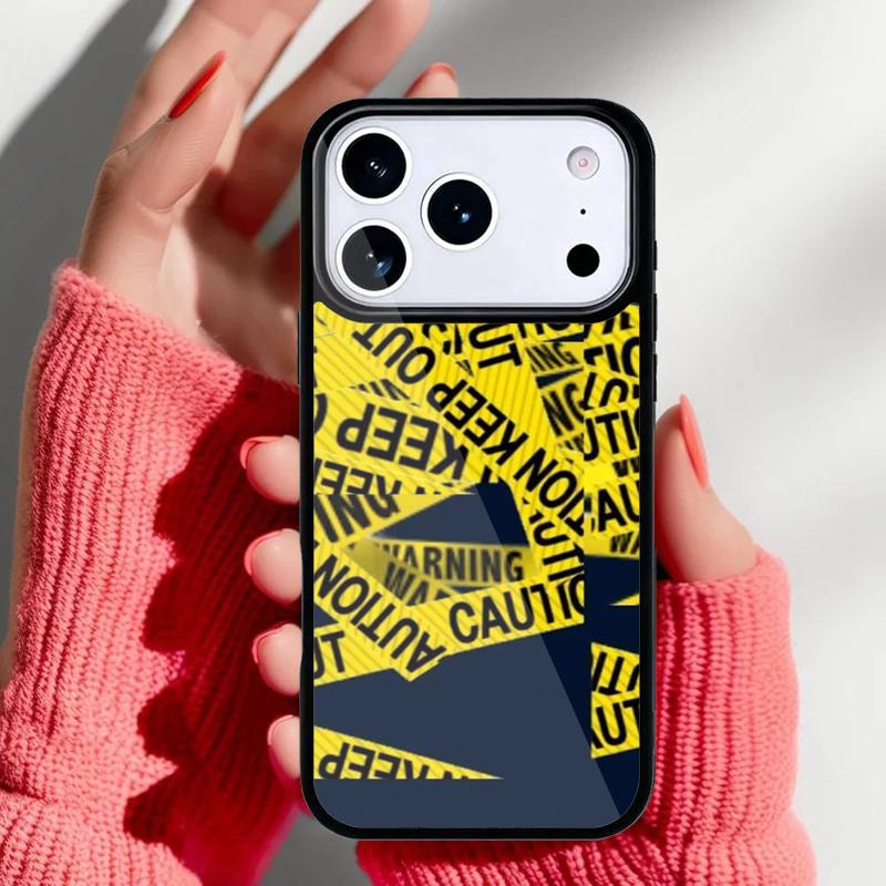 Caution Yellow Phone Case for iPhone 17 16 15 14 13 Pro Max Back Cover for 12 11 Pro Coque