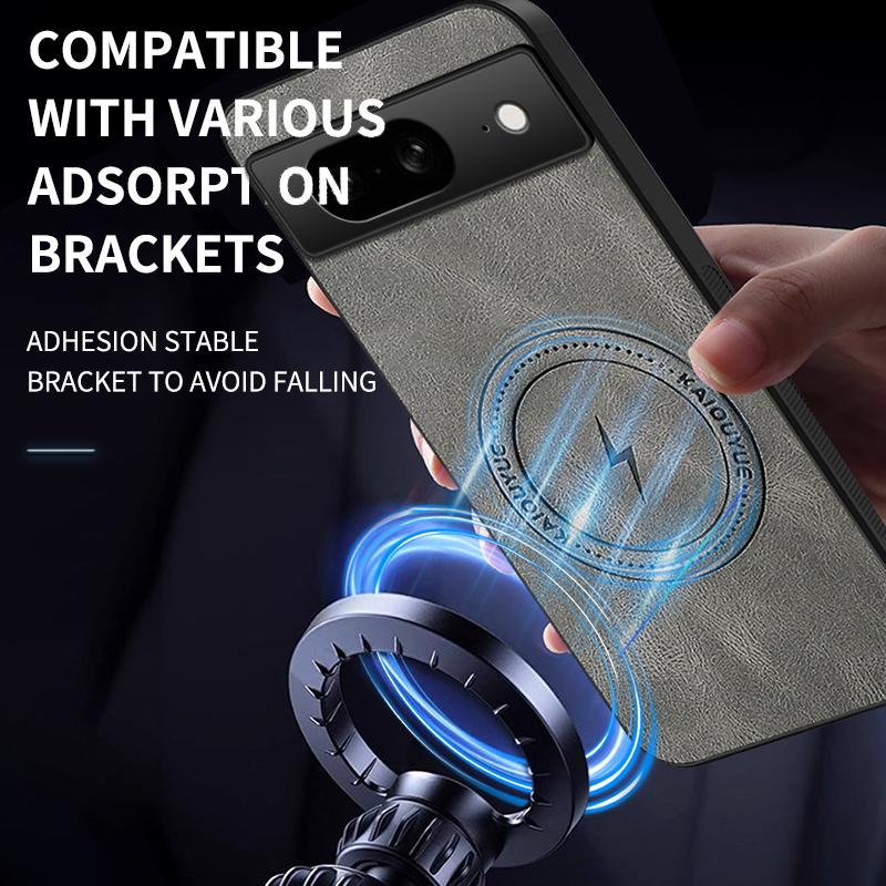 Google Pixel 8-ისთვის Lightning რეტრო ტყავის ქეისი Google Pixel 8 Pro-სთვის Magsafe მაგნიტური უსადენო დამუხტვის ქეისი Pixel 8A ქეისები