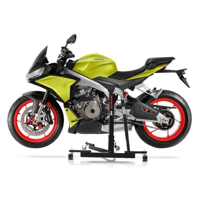 Sollevamoto centrale - ConStands Power-Evo - Compatibile Aprilia Tuono 660 - Capacità 300 kg - Ruote doppie