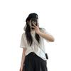 Women's Plus Size Loose-Fit Embroidered White Cotton T-Shirt, Short-Sleeve, 2025 Style