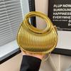 Acrylic Flap Shape Clutch Bag Gold Silver Blue Women Evening Party Cute Metal Shiny Purse Handbag 2025 Wholesale Clutch Bags Ins