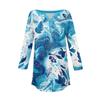 3/4 Sleeve Shirts For Women's Fashion Casual Round Neck Printed T-Shirt Top