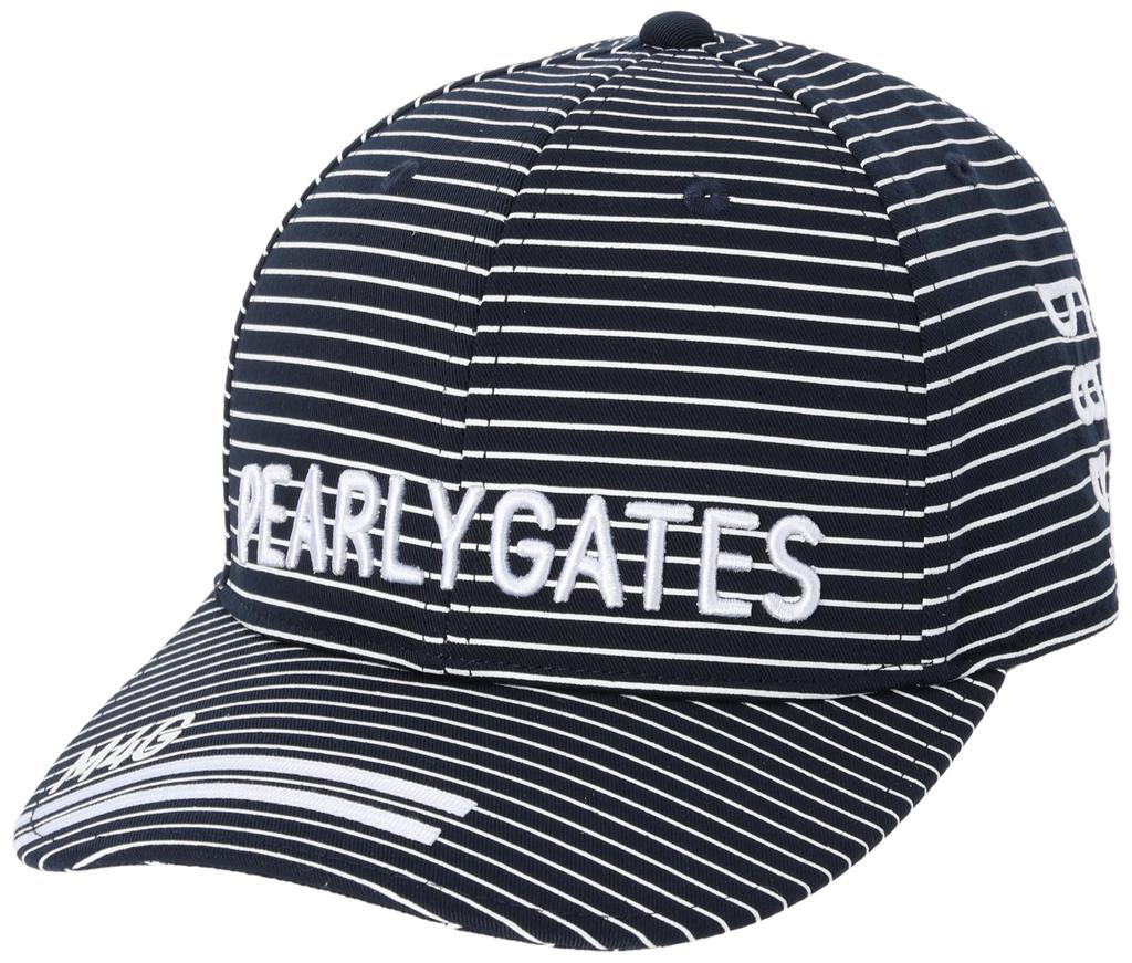 [PEARLY GATES] Unisex Cap (Striped Pattern, Adjustable Size)  Golf Hat  053-4187403 121Navy FR