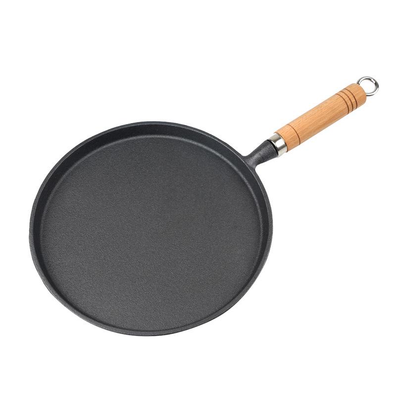 Sartén Antiadherente de Hierro Fundido sin Recubrimiento de 26 cm para Tortitas, Crepes y Pizza