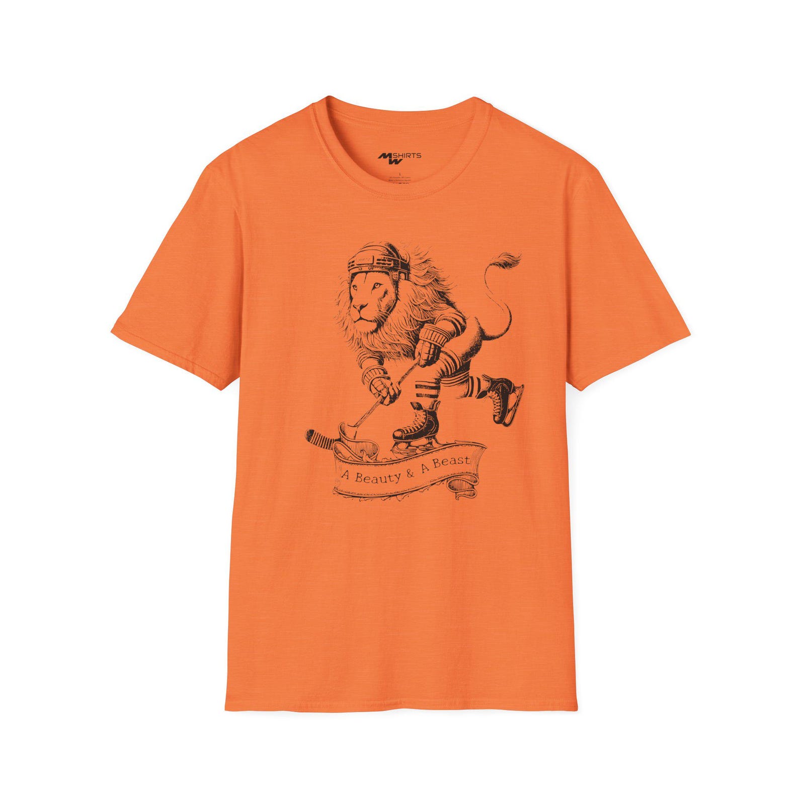 A Beauty & A Beast/ Ice Hockey Lion T-Shirt/ Unisex Softstyle T-Shirt M