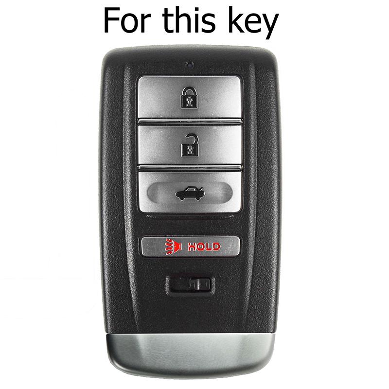 Silicone Remote Key Case Fob Shell Cover Skin Holder 4 Button For Acura MDX 2016 - 2019