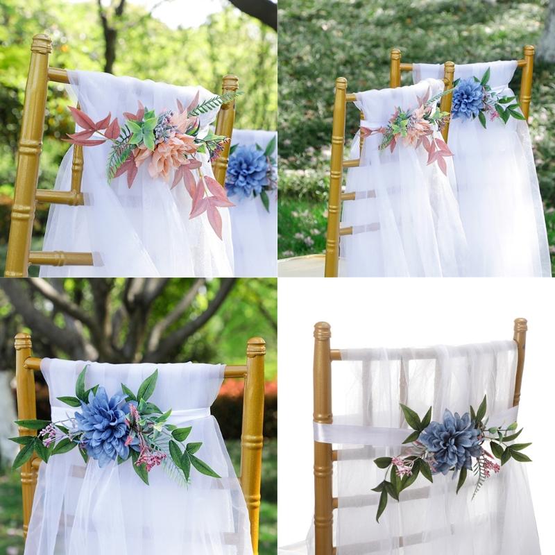 Wedding Chair Back Artificial Flower Arrangement for Wedding Reception Wedding Ceremony Engagement Decors