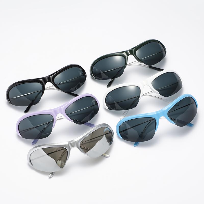 Protective Glasses New Y2K Sports Punk Sunglasses Fashion Alloy Frame Sun Glasses Personalized UV Protection Sunglasses Oculos