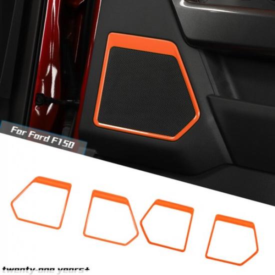 Orange Interior Door Speaker Cover Trim Frame For Ford F150 -22 Accessories