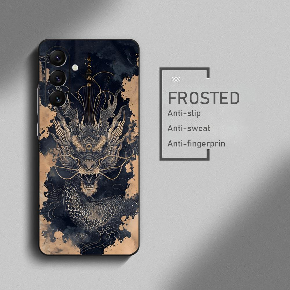 Japanese Dragon Popular Art Phone Case For Samsung Galaxy S26 S25 S24 S23 S22 S21 Plus Ultra Note20 Soft Black