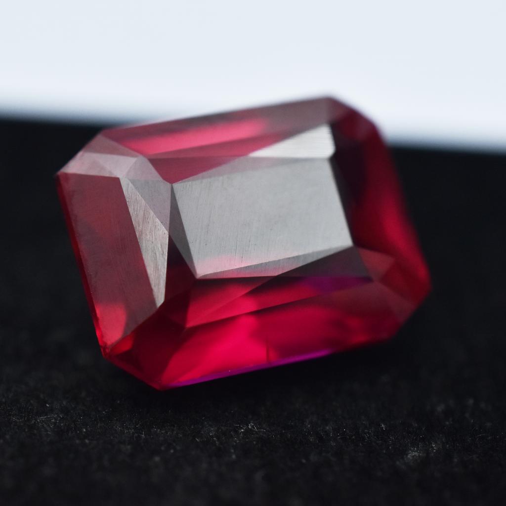 Natural Red Ruby Loose Gemstone Emerald Shape 14.40 Ct for Jewelry Making and Gem Collections