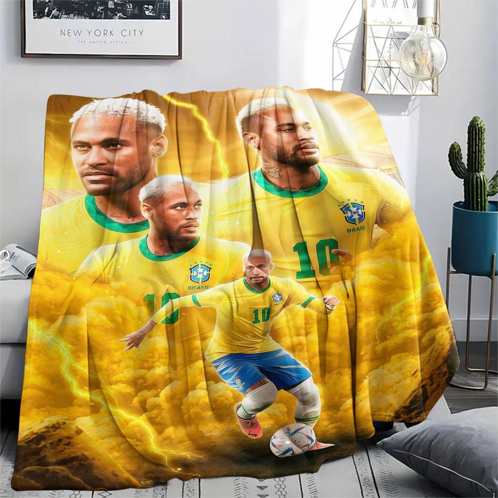 1PC Neymar Patterned Flannel Blanket Suitable For All Seasons for Home Decor Warmth and Comfort Gifts Holiday Present