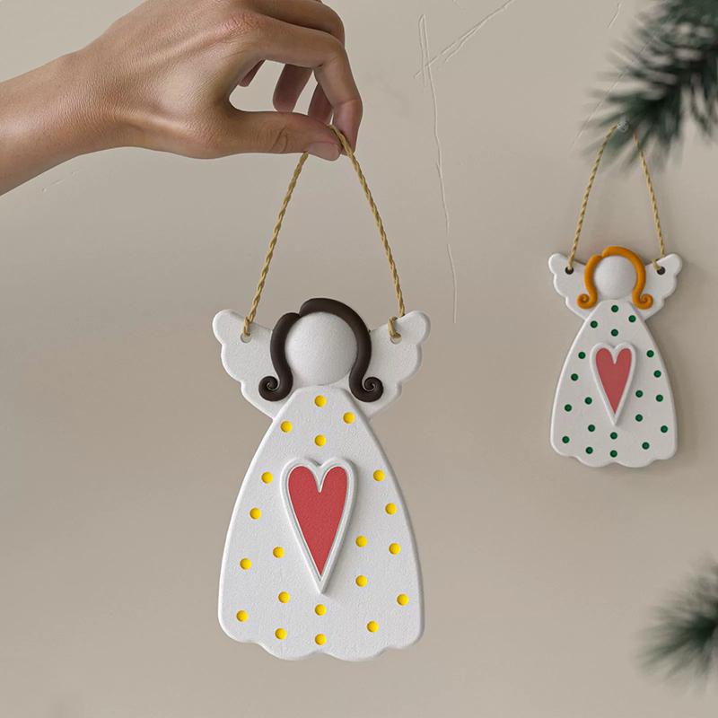 WTEMPO Wing Girl Shaped Design Pendant Making Molds DIY Resin Epoxy Handcrafts Molds Christmas Tree Hanging Ornaments Molds Festive Decoration Molds