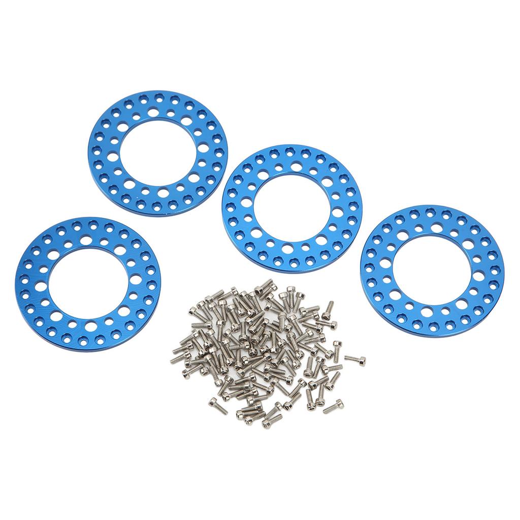 4Pcs 1.9in Wheel Outer Rings Rims Increase Stability CNC Machining Aluminum Alloy RC Wheel Outer Rings Rims for 1Celsius10 RC