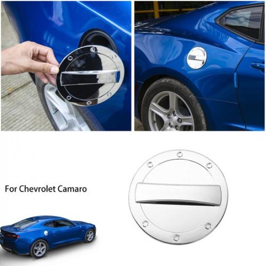 Exterior Door Fuel Tank Gas Cap Decor Cover Trim For Chevrolet Camaro 17+ Chrome
