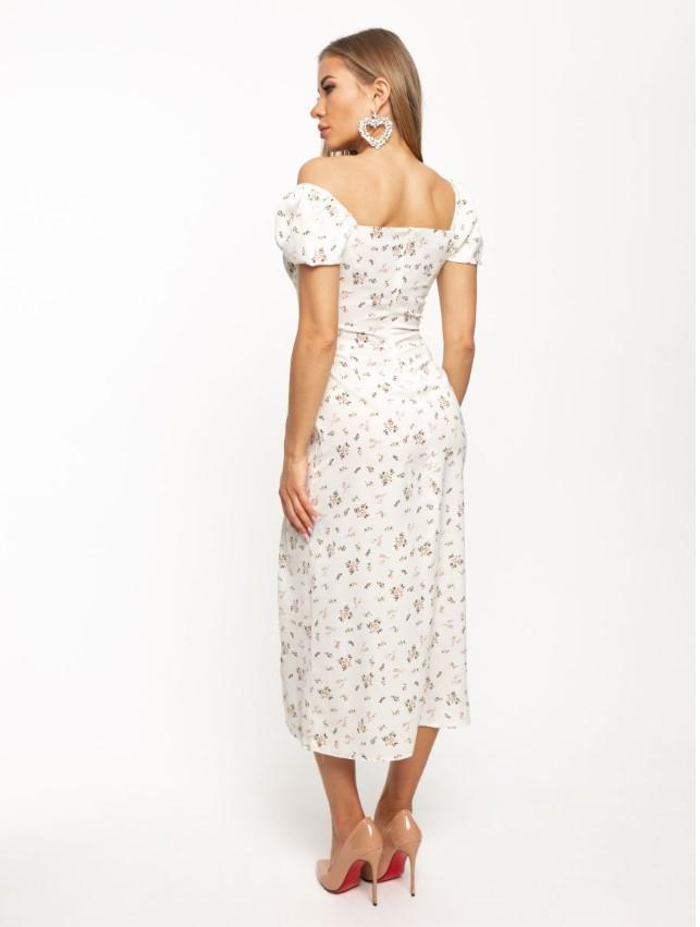 Women's Summer Floral Puff Sleeve Halter Dress with Square Neck