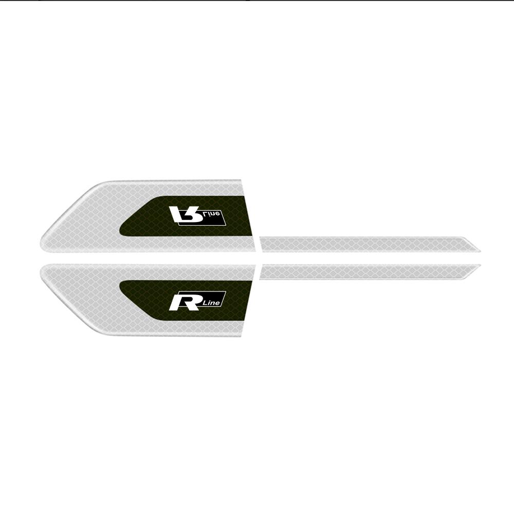For VW Rline Golf polo Jetta Bora CC MK4 2PCS Car Reflective Auto Truck Safety Warning Tape Bumper Secure Reflector Car Sticker zq9