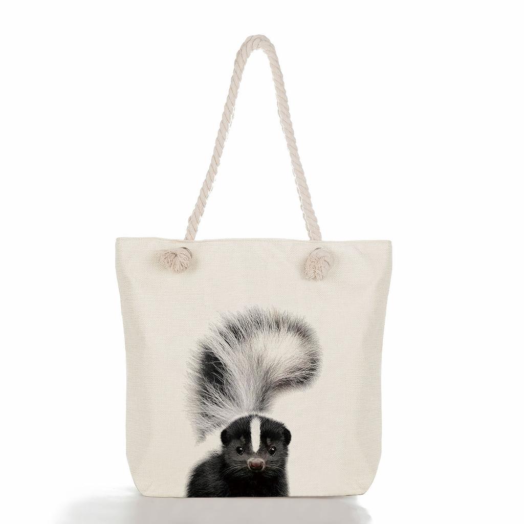 Cute Animals Print Thick Rope Single-shoulder Beach Bag 7210